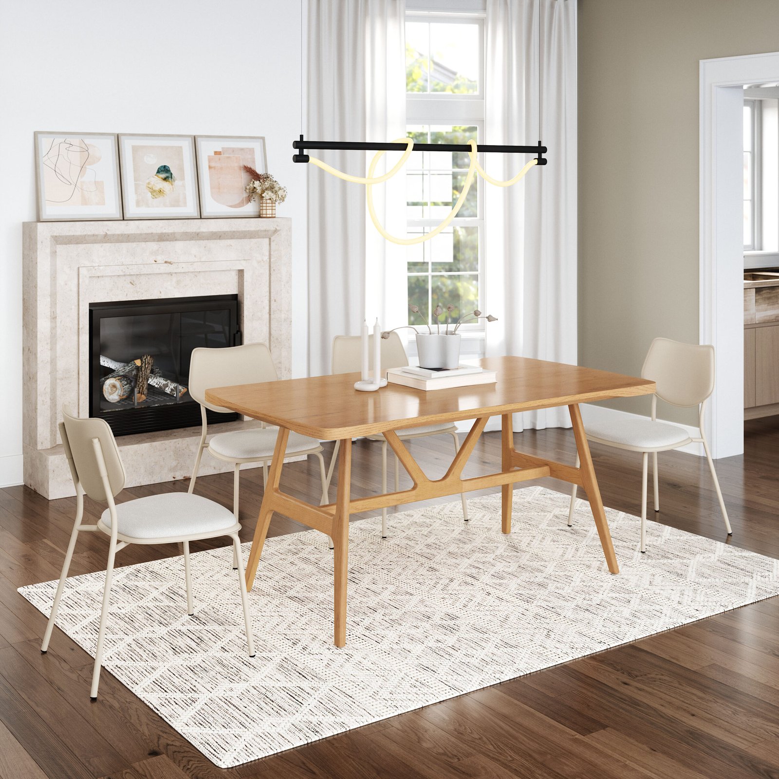 Zeal Dining Chair (Set of 4) Light Gray - Image 3