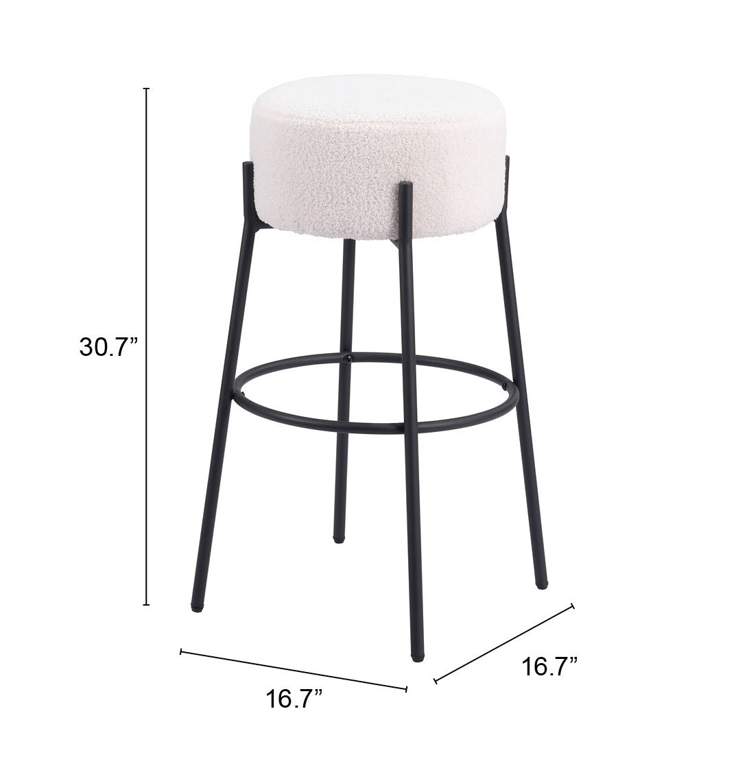Blanche Barstool (Set of 2) Ivory - Image 7