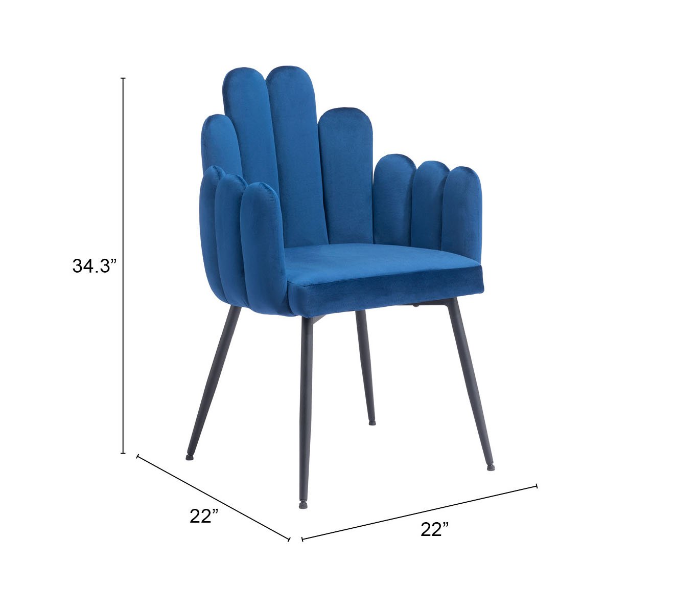Noosa Dining Chair (Set of 2) Navy Blue - Image 11