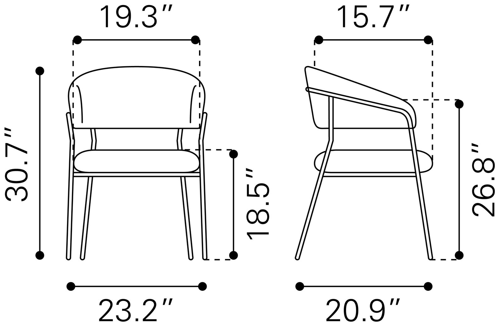 Josephine Dining Chair (Set of 2) Brown - Image 11