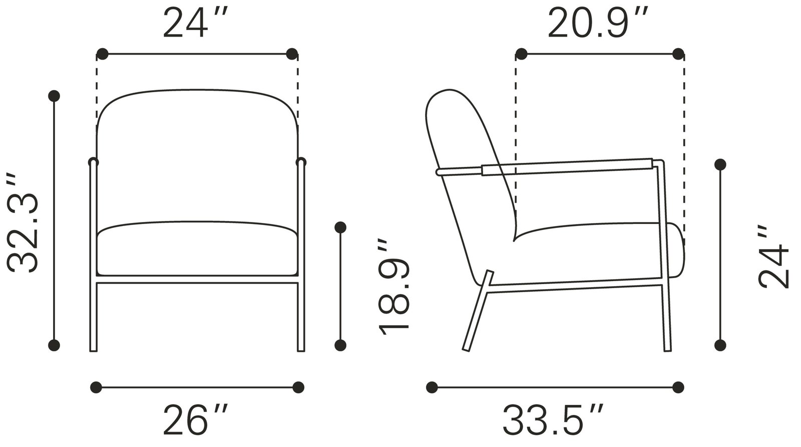Chicago Accent Chair Ivory - Image 10