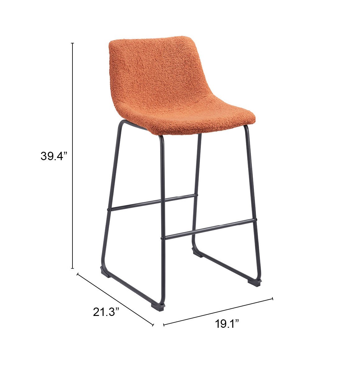 Smart Barstool (Set of 2) Burnt Orange - Image 10