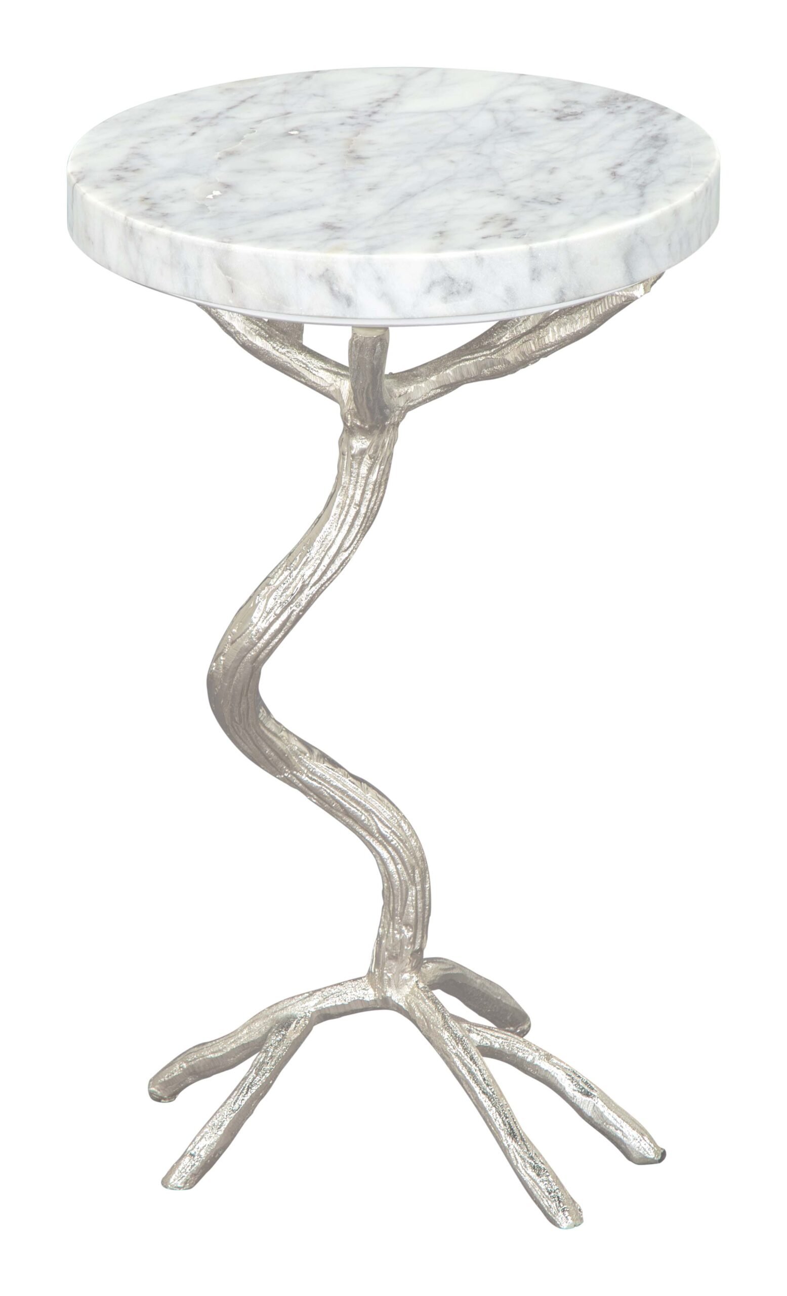 Joel Side Table White & Silver - Image 2