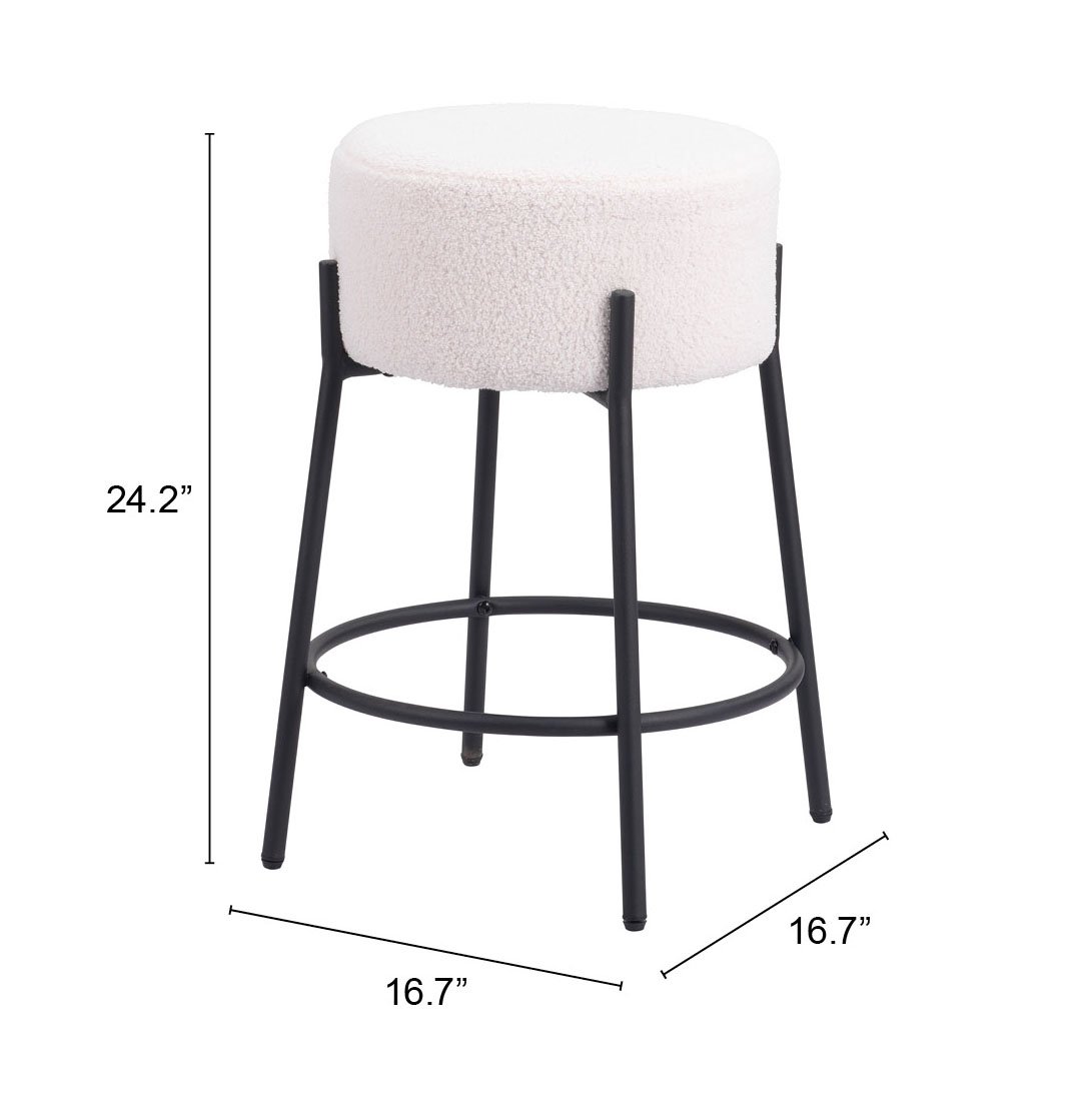 Blanche Counter Stool (Set of 2) Ivory - Image 7