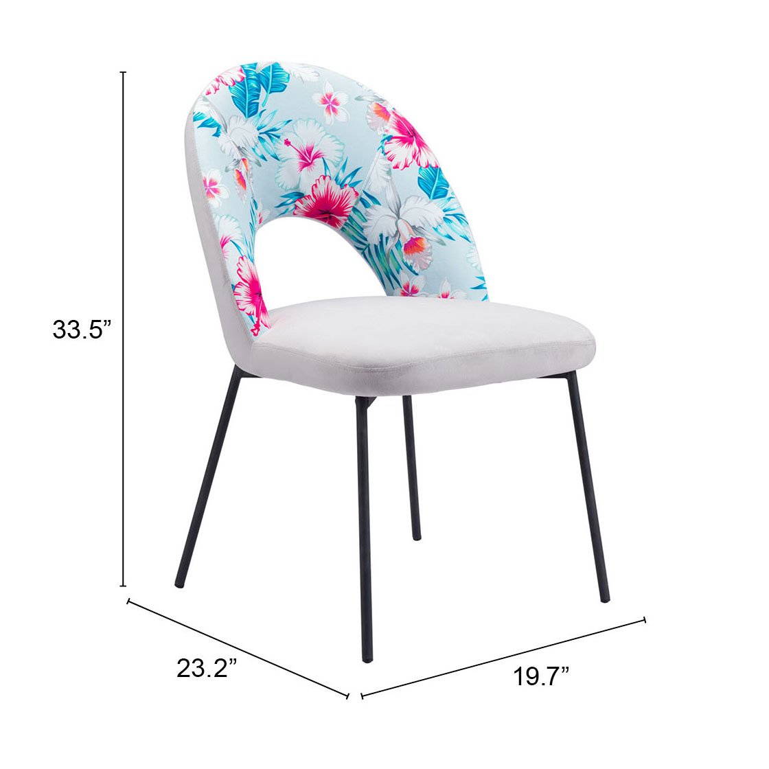 Torrey Dining Chair (Set of 2) Multicolor Print & Gray - Image 14