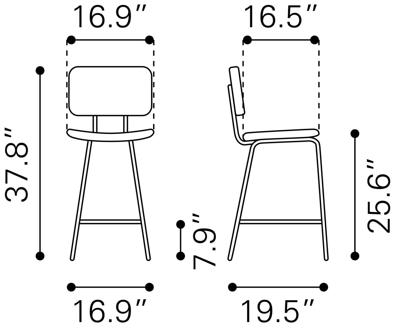 Boston Counter Stool (Set of 2) Vintage Black - Image 10