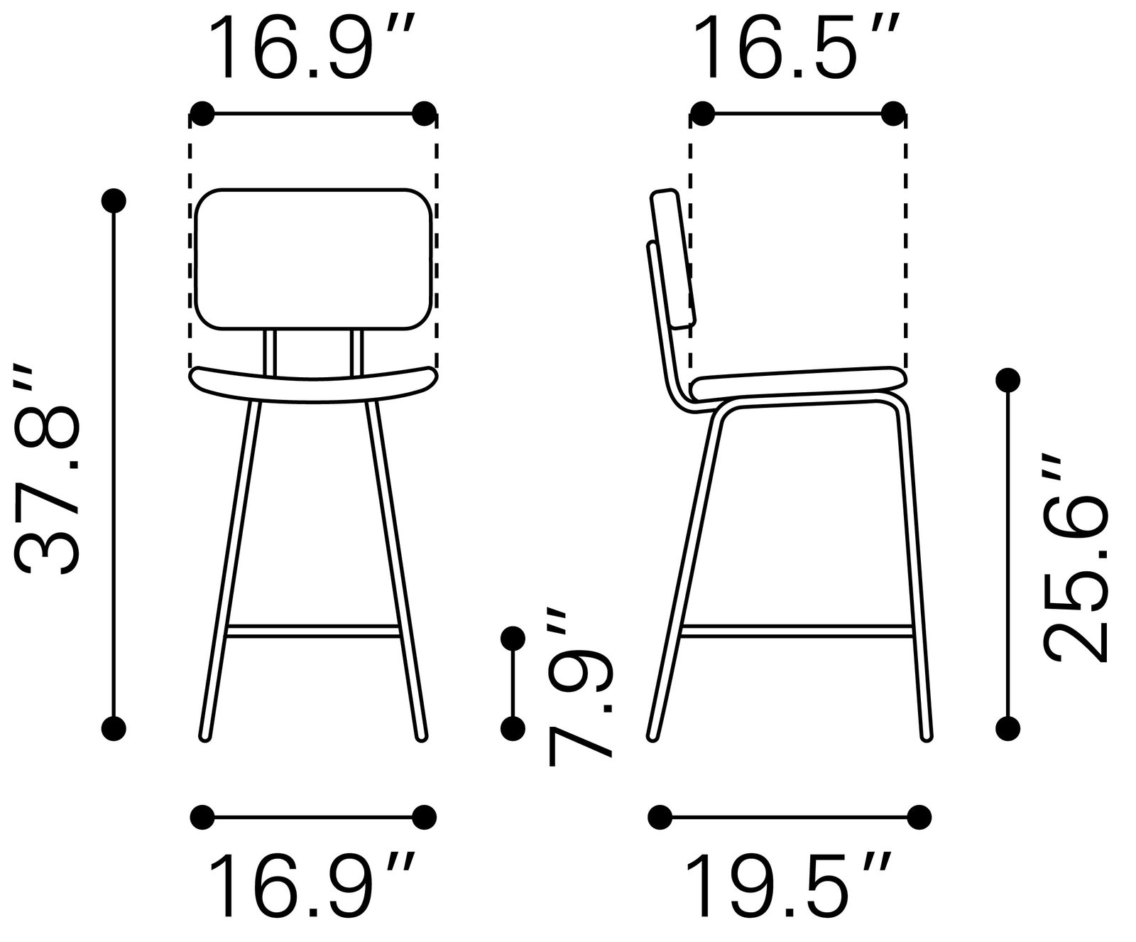 Boston Counter Stool (Set of 2) Vintage Black - Image 10