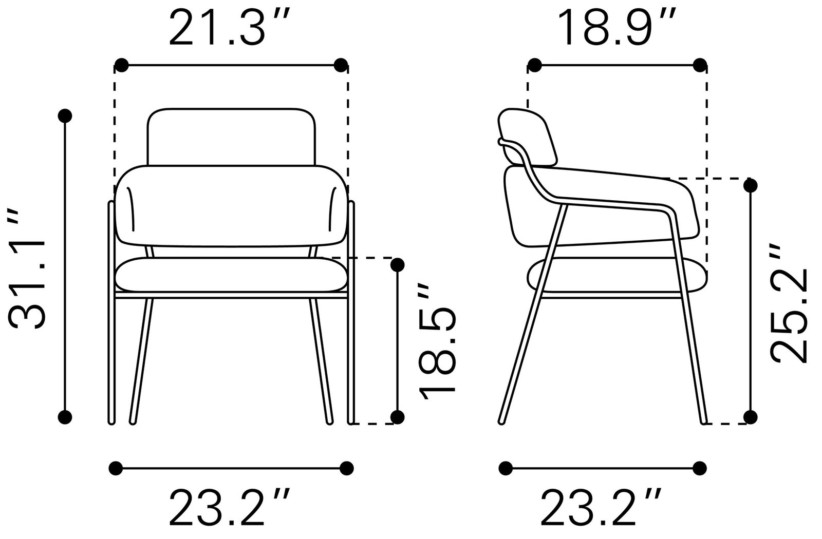 Marcel Dining Chair (Set of 2) Cream - Image 11
