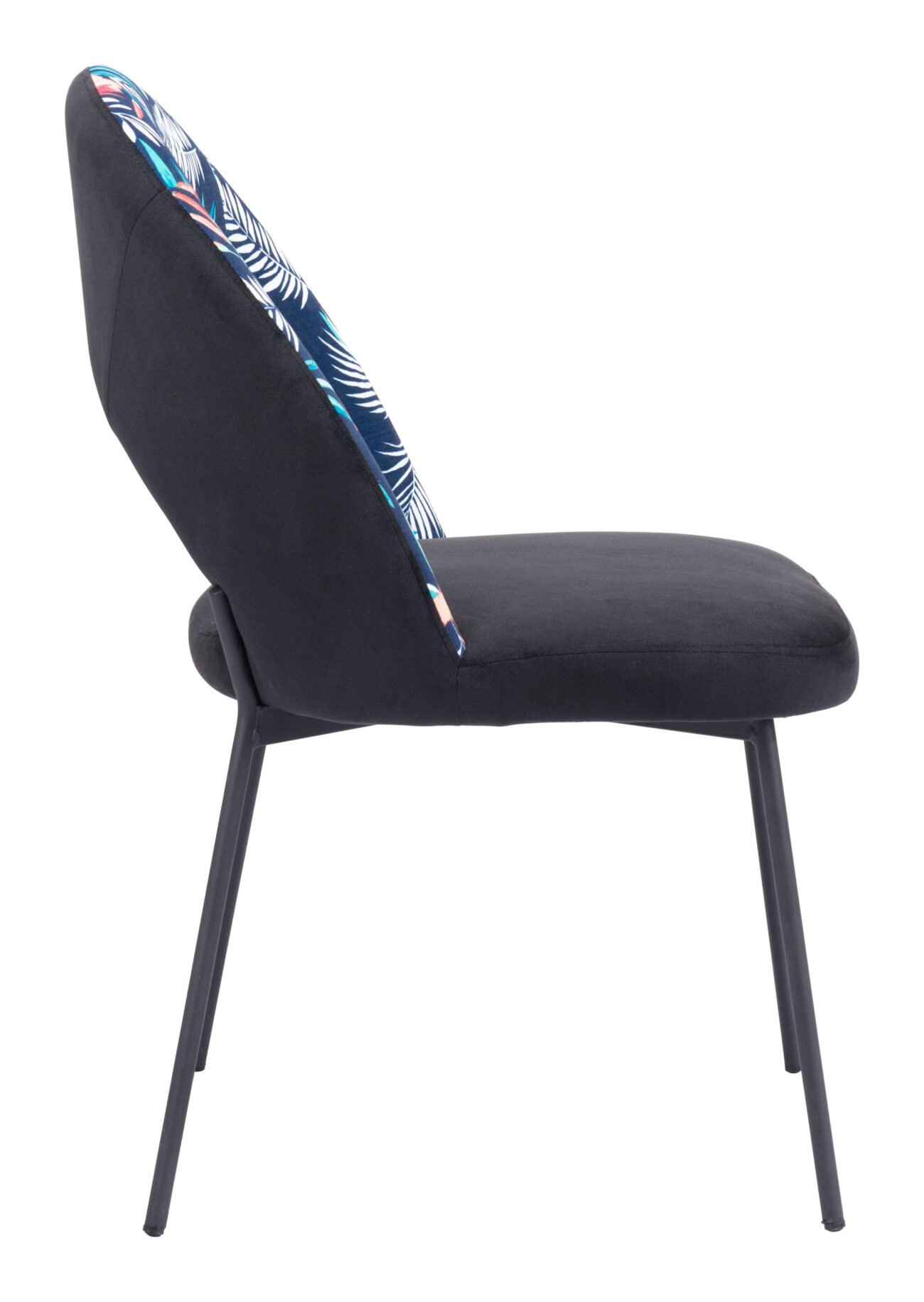 Merion Dining Chair (Set of 2) Multicolor Print & Black - Image 6