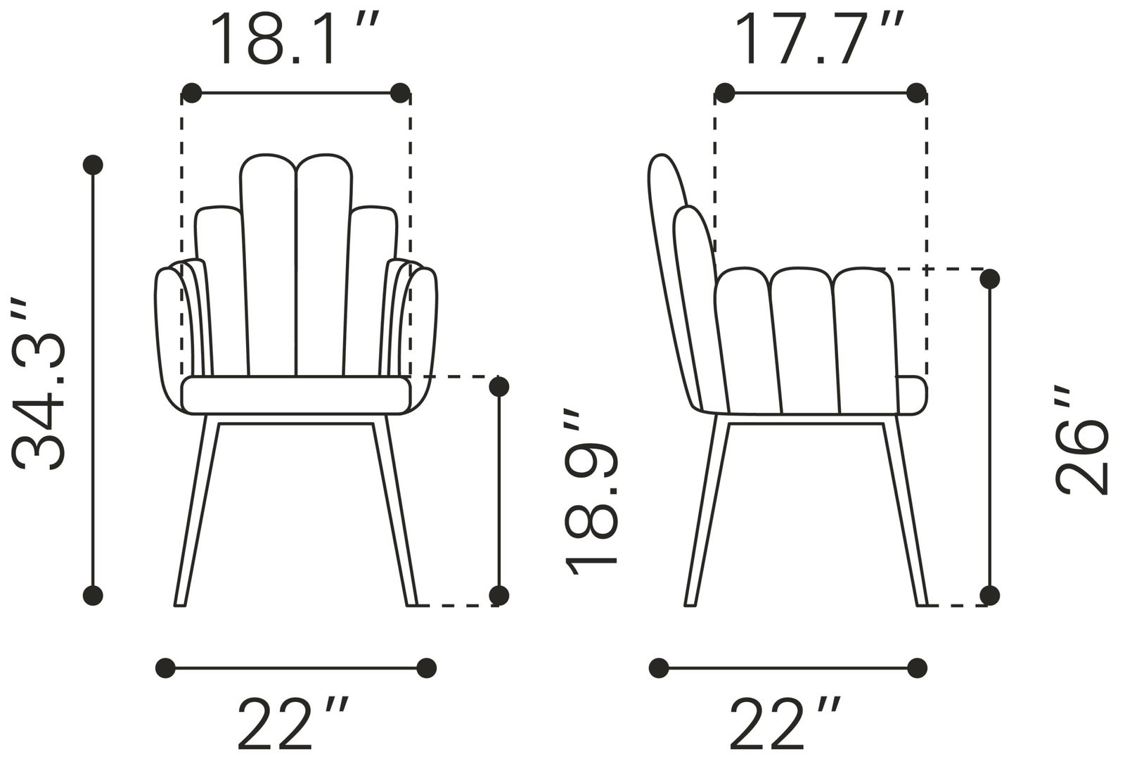 Noosa Dining Chair (Set of 2) Gray - Image 10