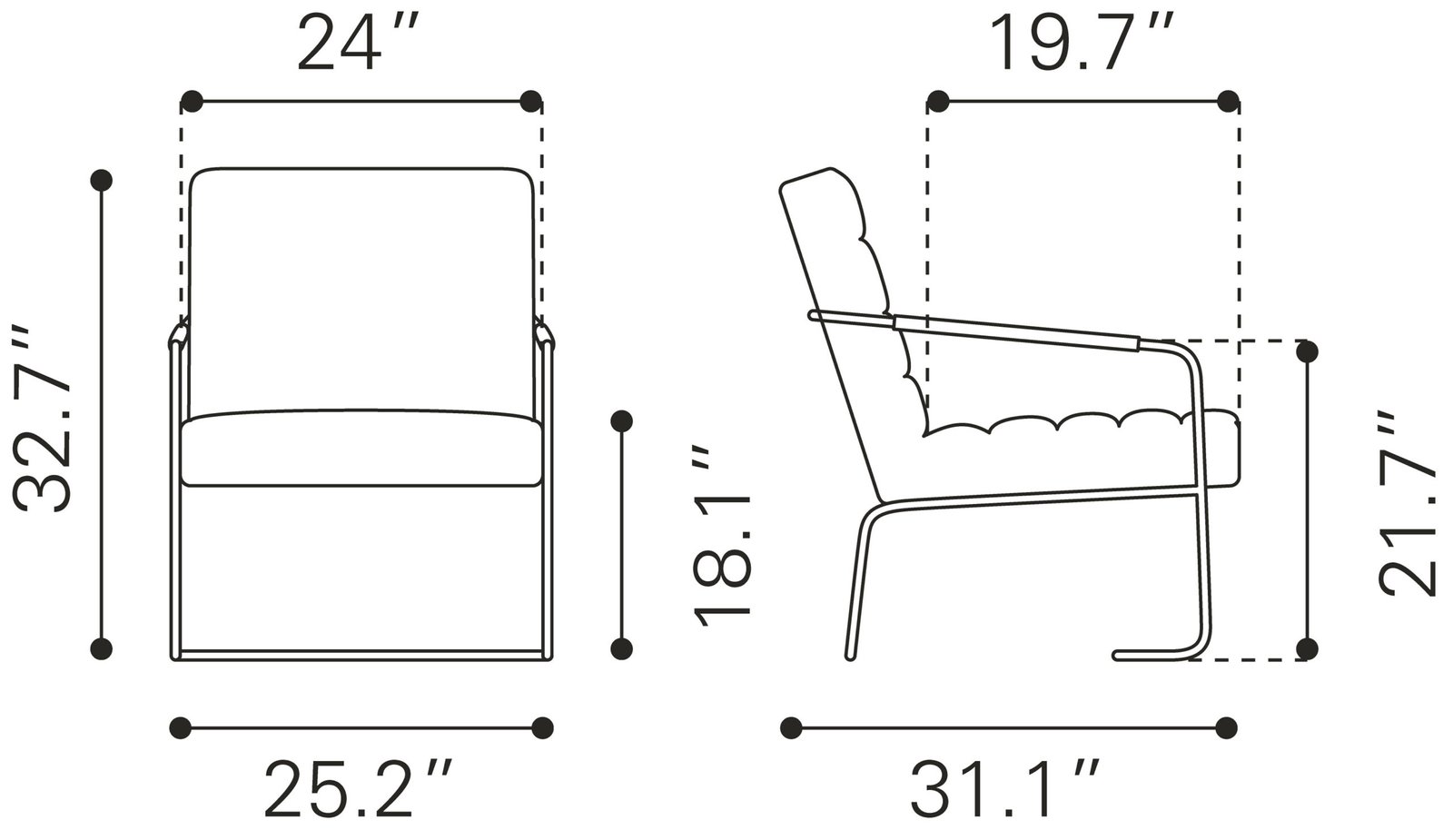 Dallas Accent Chair Vintage Brown - Image 9