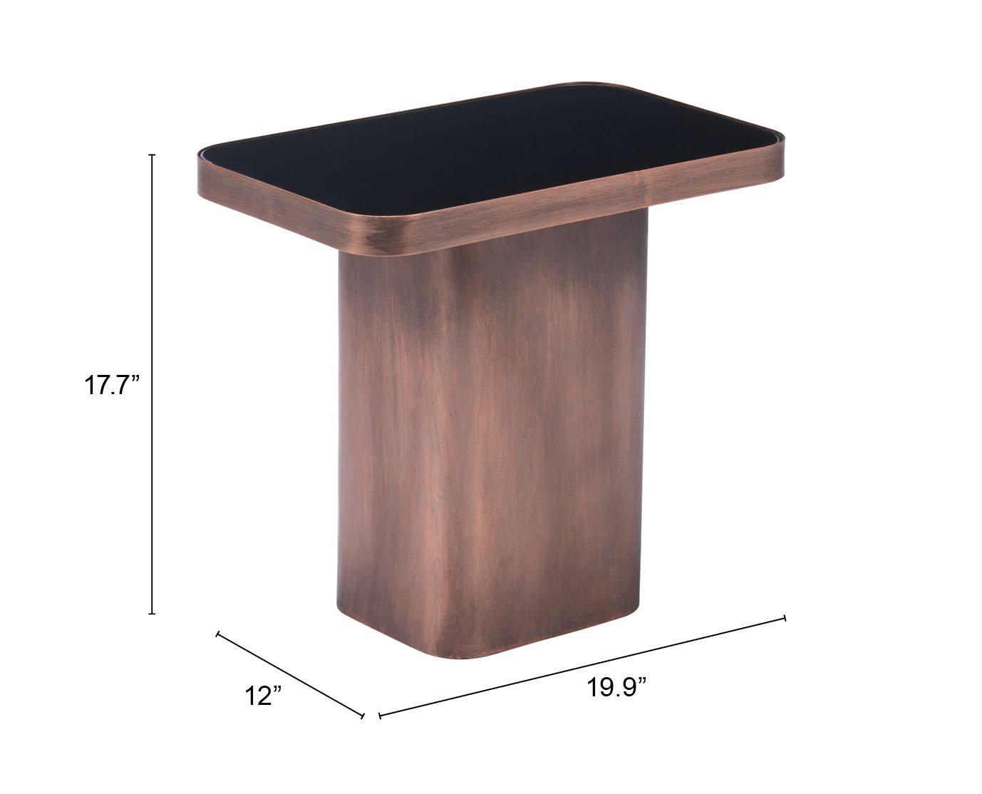 Marcos Side Table Black & Antique Bronze - Image 8