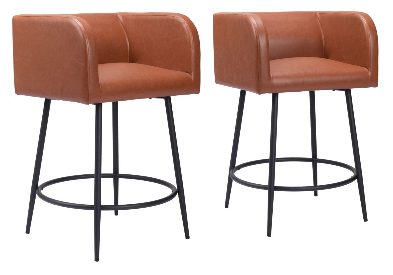 Horbat Counter Stool (Set of 2) Brown - Image 10