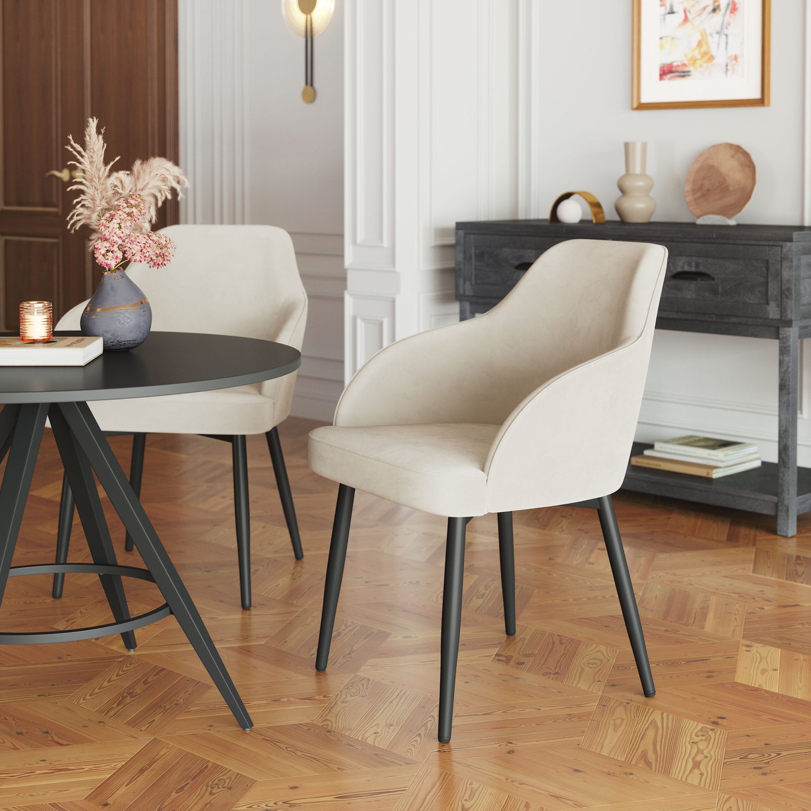 Jolie Dining Chair (Set of 2) Ivory