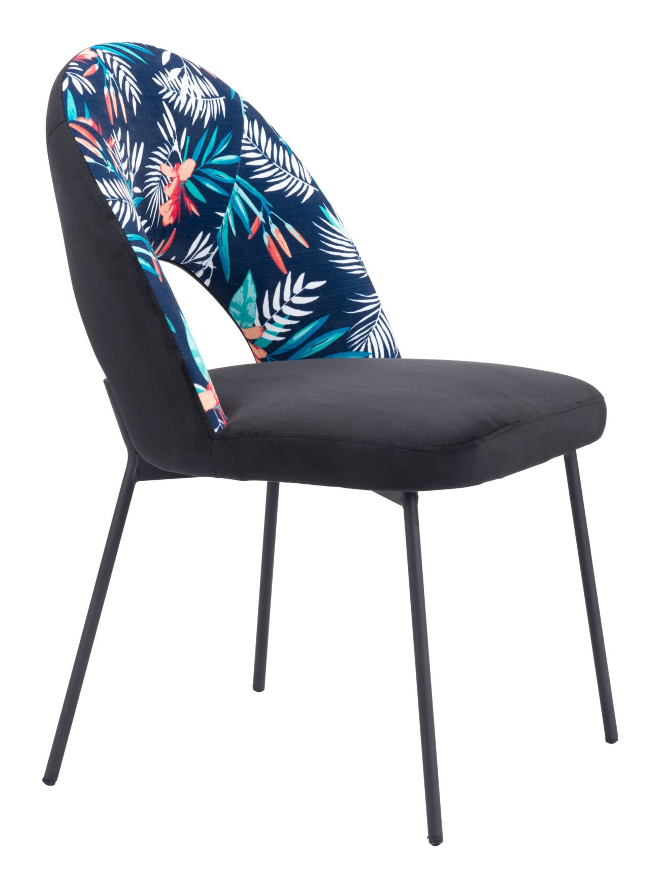 Merion Dining Chair (Set of 2) Multicolor Print & Black - Image 10