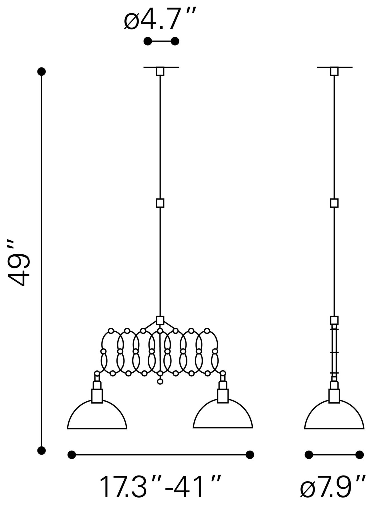 Jade Ceiling Lamp Antique Black - Image 5