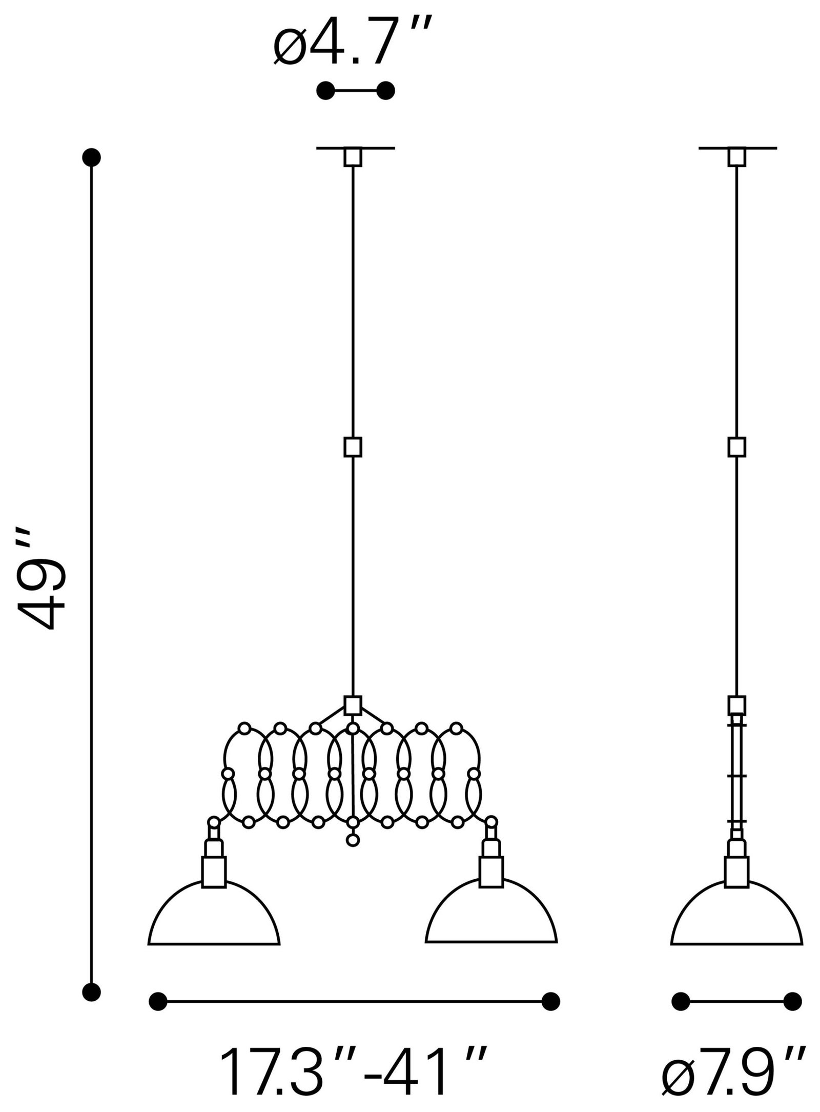 Jade Ceiling Lamp Antique Black - Image 5
