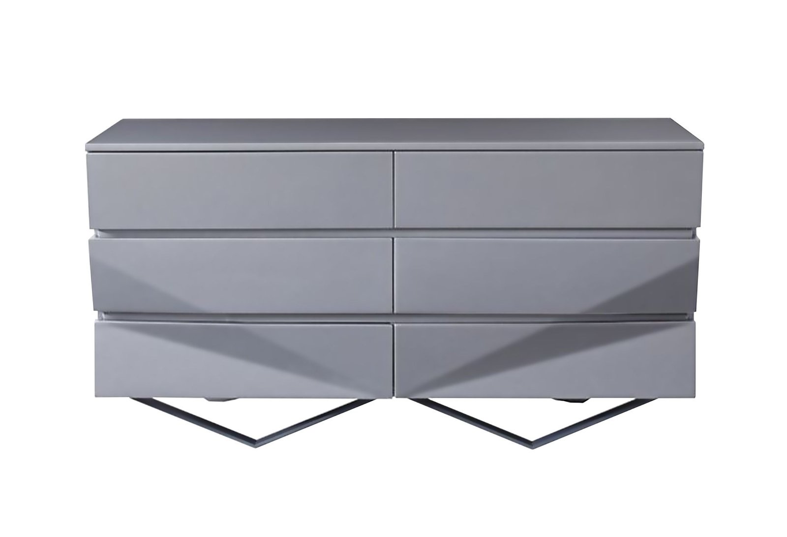 Eastern King Modrest Duke Modern Grey Velvet & Black Gun Chrome 4-Piece Bedroom Set - Image 4