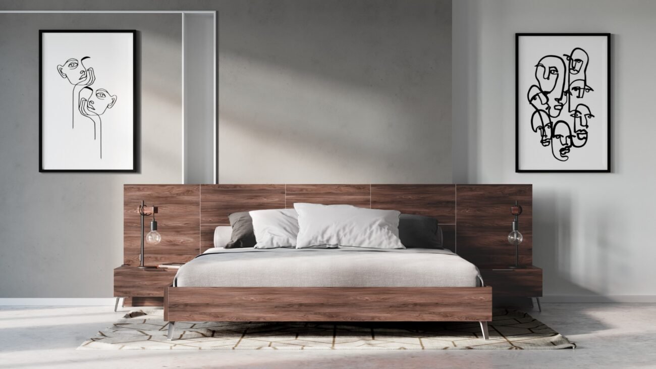 Eastern King Nova Domus Brooklyn - Italian Modern Walnut 4-Piece Bedroom Set