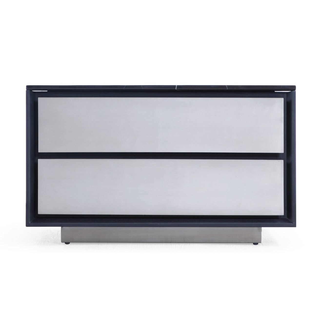 Eastern King Modrest Concord - Modern Grey Velvet + Black Marble + Black Ash + Aluminum Bedroom Set - Image 2