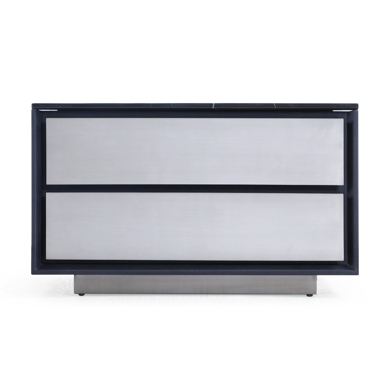 Eastern King Modrest Concord - Modern Grey Velvet + Black Marble + Black Ash + Aluminum Bedroom Set - Image 2