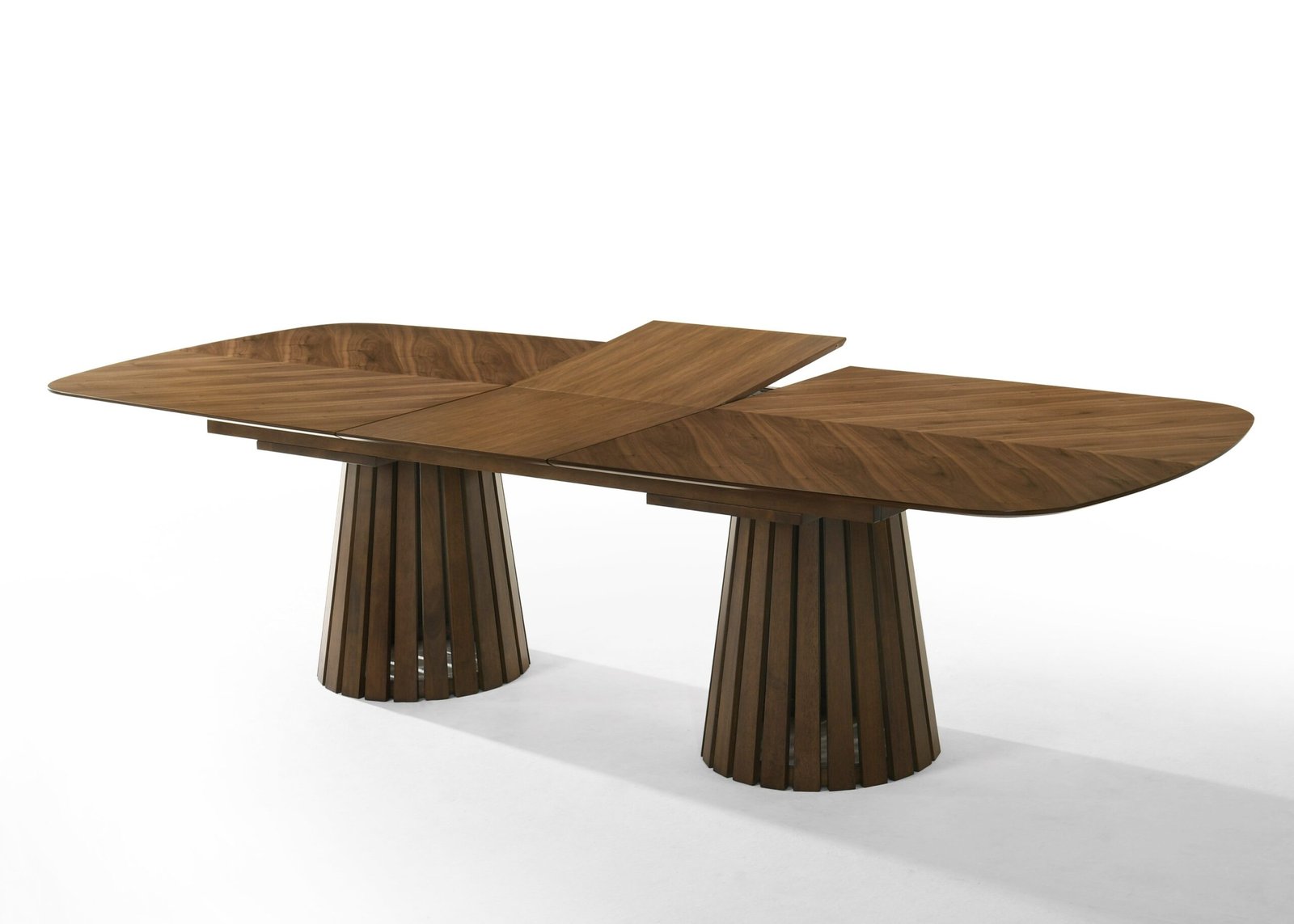 Modrest Truman - Mid-Century Modern Walnut Extendable Dining Table + 10 Chairs Set - Image 3