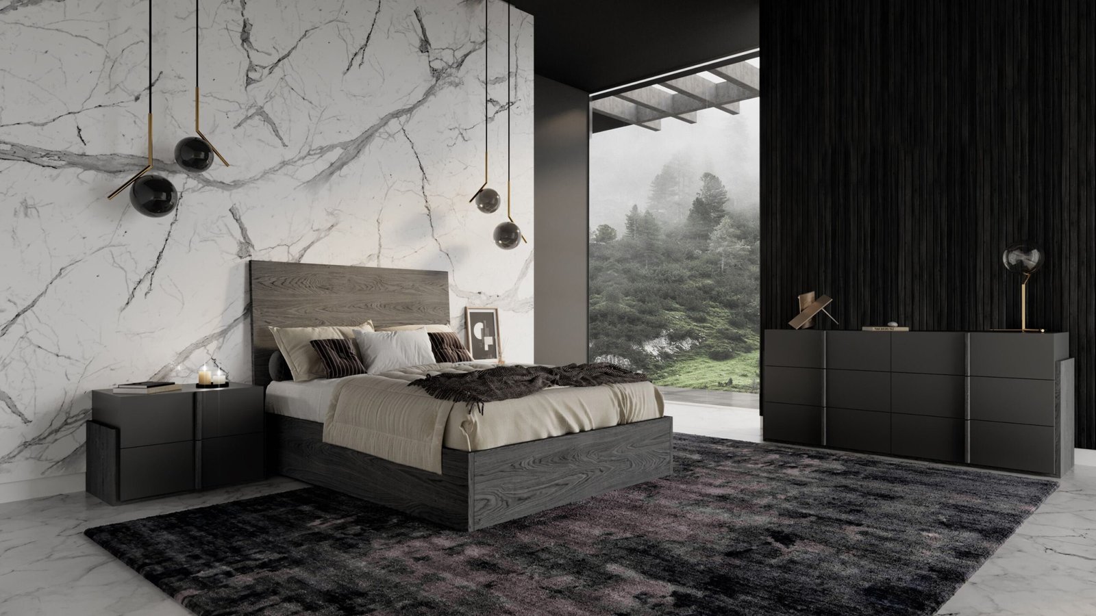 Queen Nova Domus Lucia - Italian Modern Matte Grey + Elm Grey 4-Piece Bedroom Set - Image 4