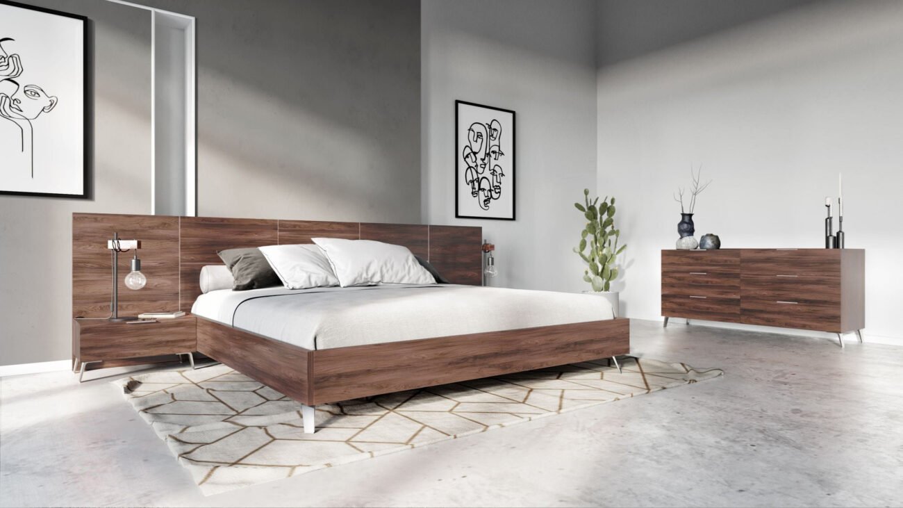 Eastern King Nova Domus Brooklyn - Italian Modern Walnut 4-Piece Bedroom Set - Image 5