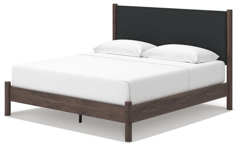 Symarro King Upholstered Panel Platform Bed - Image 4