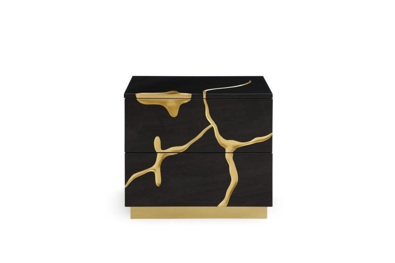Modrest Aspen - Modern Black + Gold Bed + Nightstands - Image 4