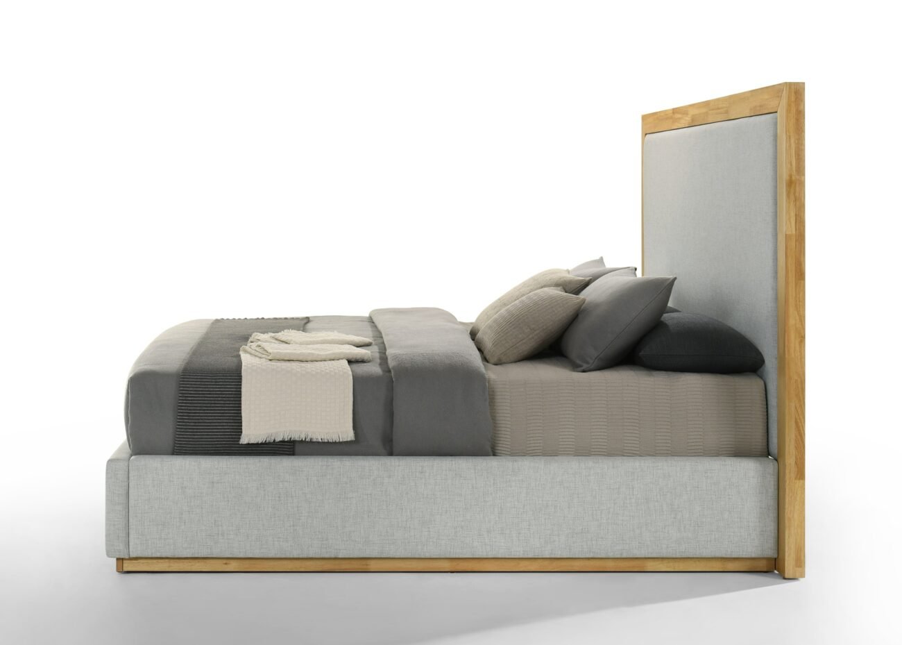 California King Nova Domus Santa Barbara - Modern Grey Fabric + Natural Bedroom Set - Image 2