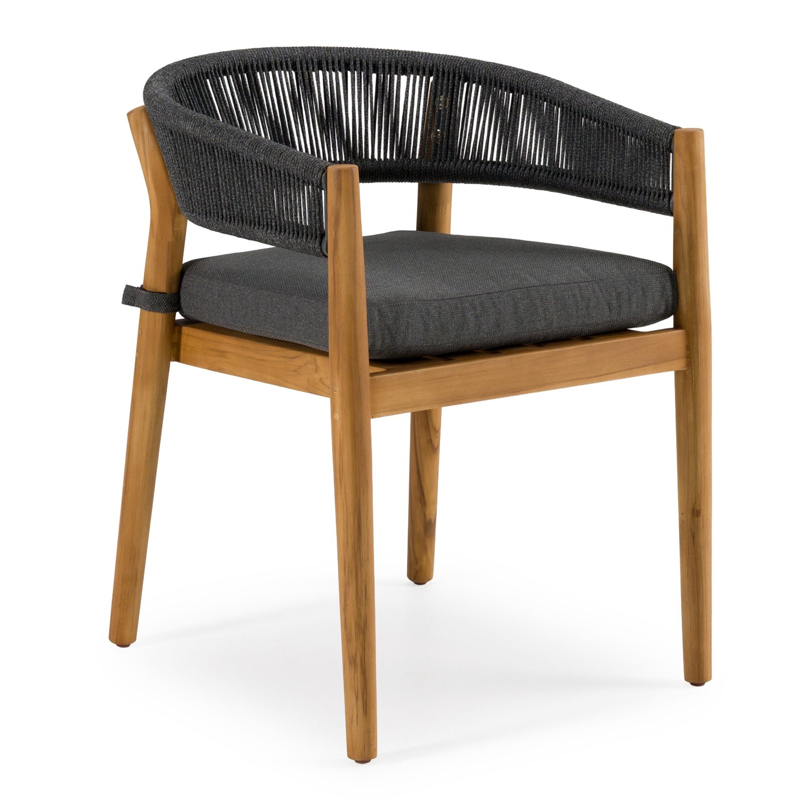 Renava Kamari - Outdoor Grey Olefin Fabric + Teak Dining Chair (Set of 2) - Image 2