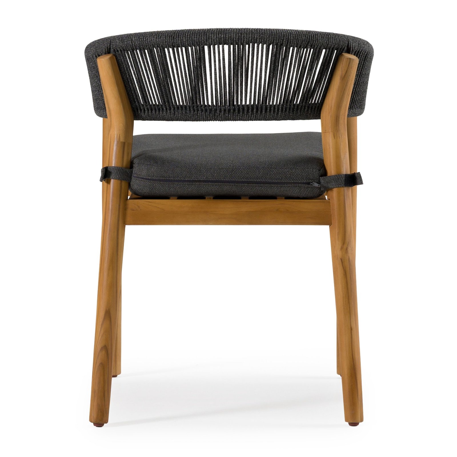 Renava Kamari - Outdoor Grey Olefin Fabric + Teak Dining Chair (Set of 2) - Image 4