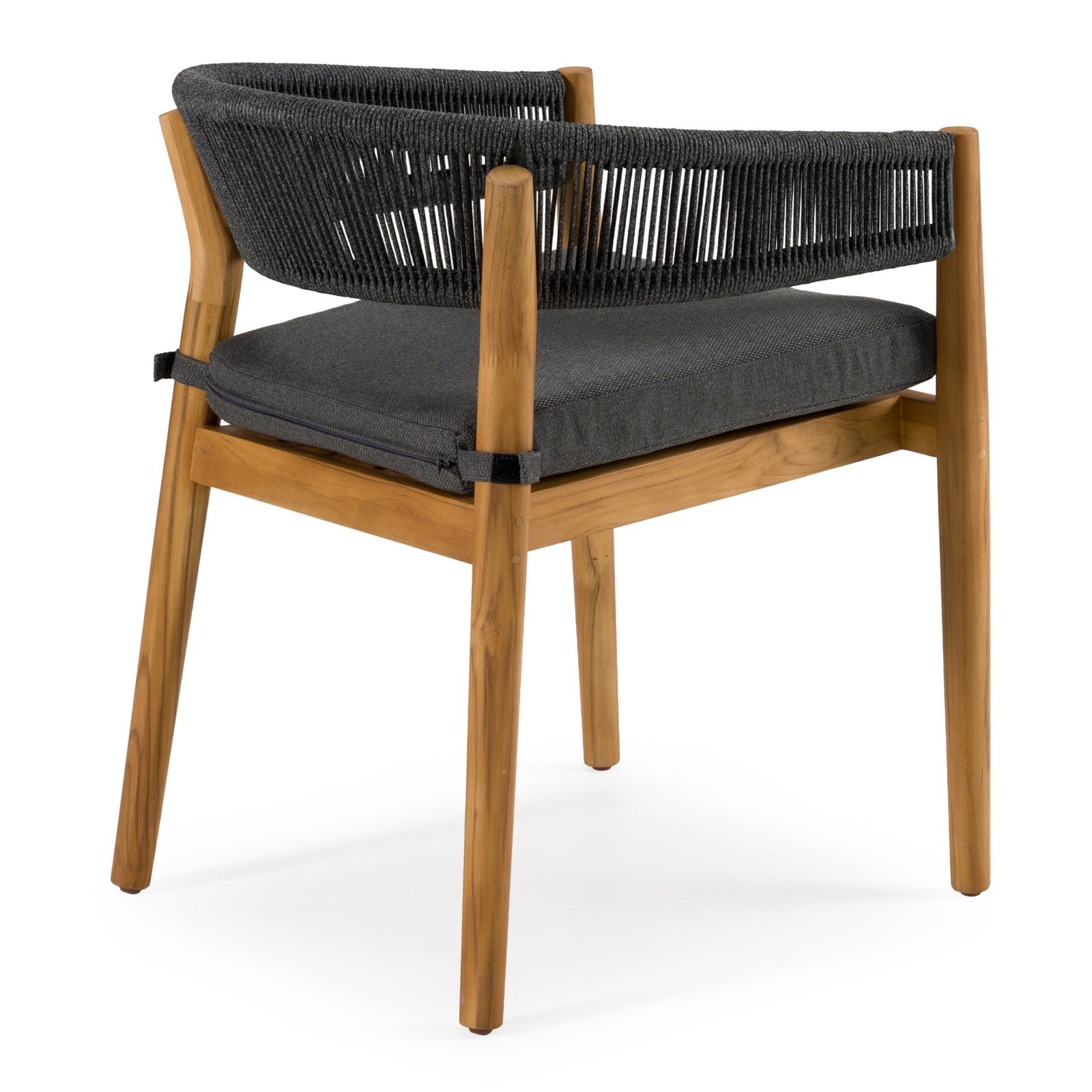 Renava Kamari - Outdoor Grey Olefin Fabric + Teak Dining Chair (Set of 2) - Image 5