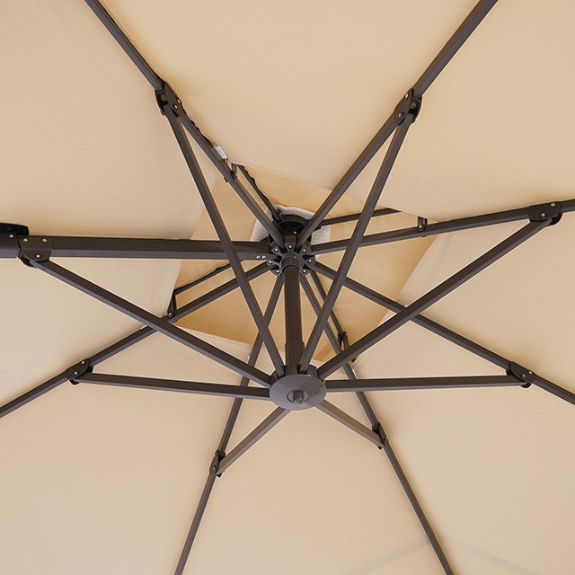 Fida 8 Ft Square Umbrella w/ Double Top + 37" Large Base - Image 13