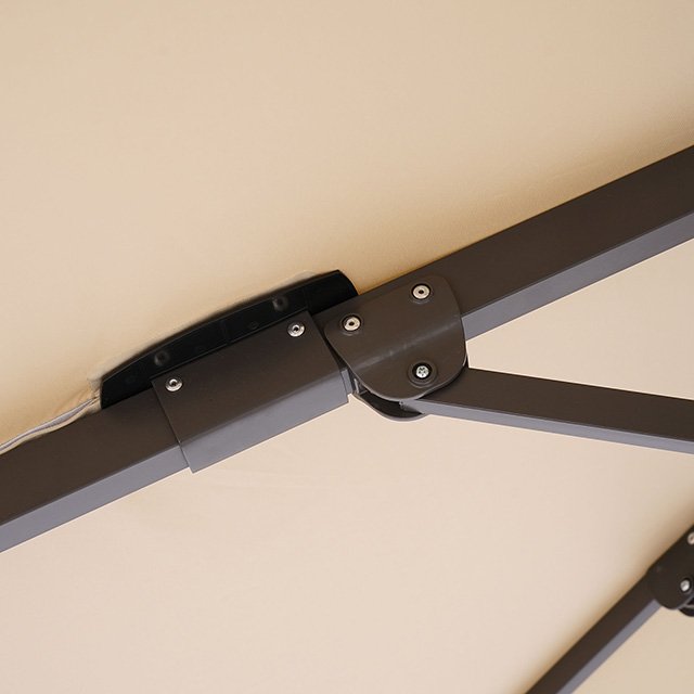 Fida 8 Ft Square Umbrella w/ Double Top + 37" Large Base - Image 14