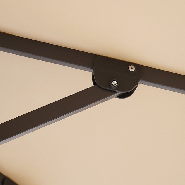 Fida 8 Ft Square Umbrella w/ Double Top + 37" Large Base - Image 15