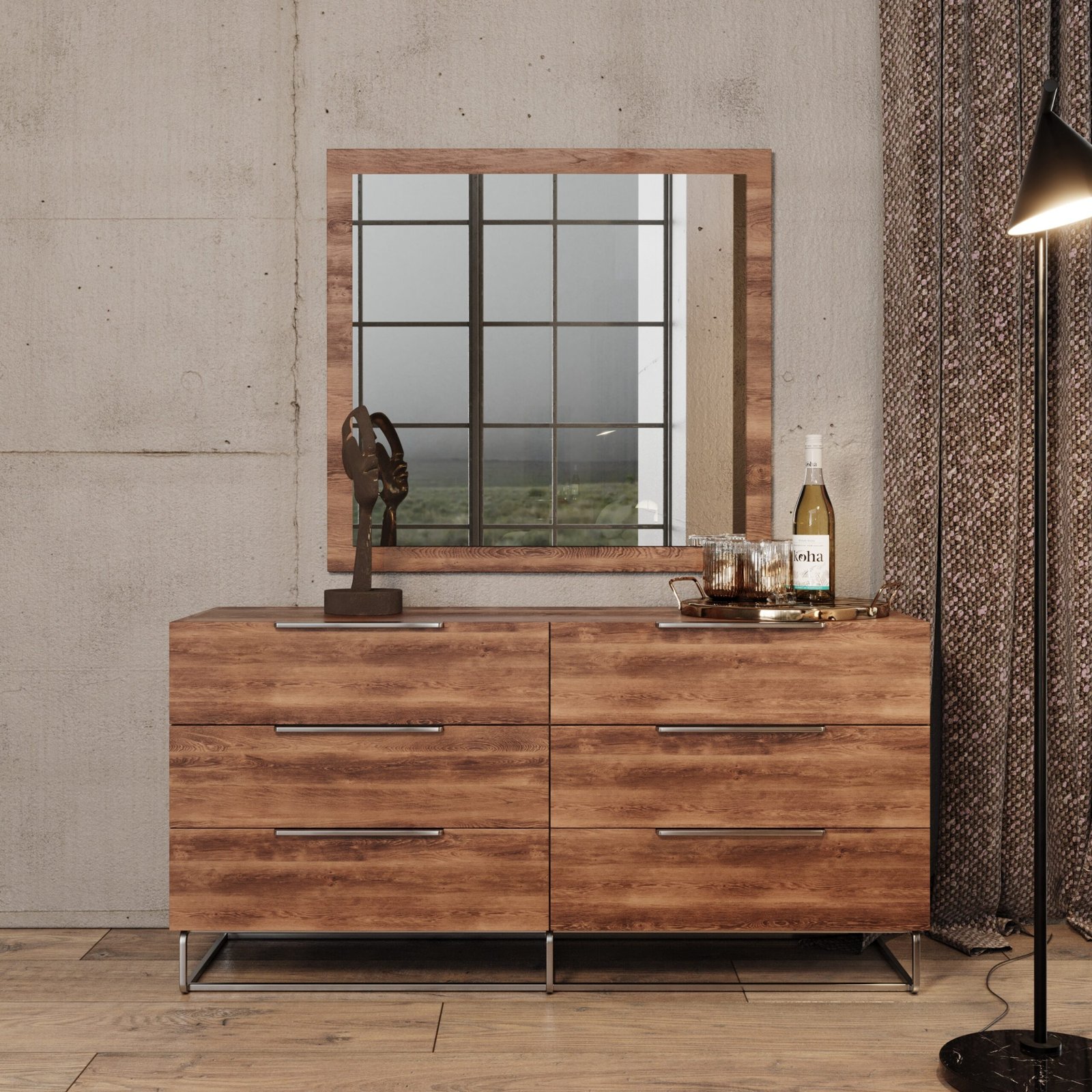 Eastern King Nova Domus Lorenzo Italian Modern Walnut Bedroom Set - Image 5