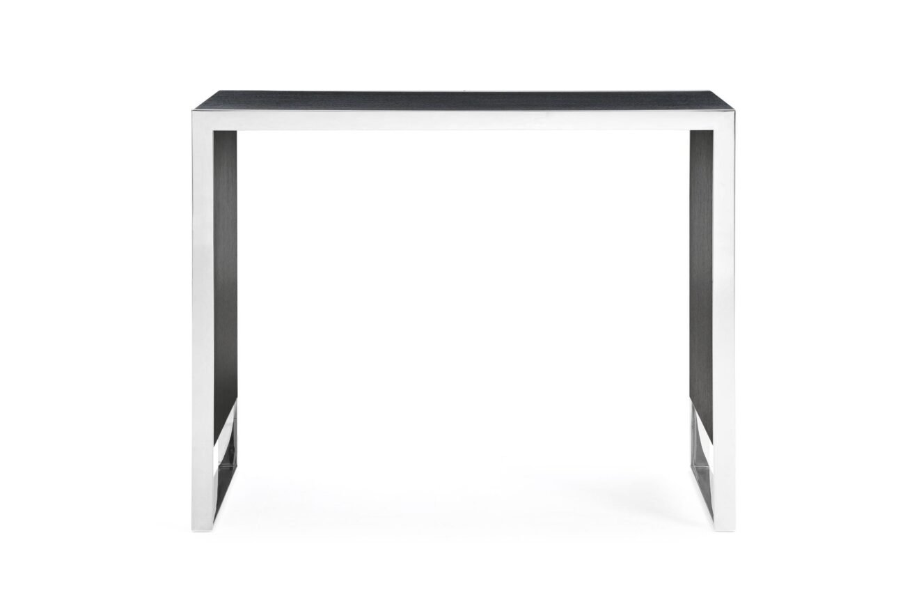 Modrest Manston - Modern Black Oak & Stainless Steel Bar Table - Image 2