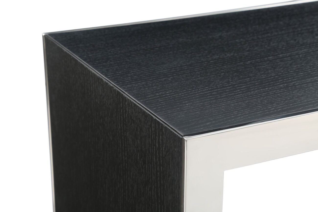 Modrest Manston - Modern Black Oak & Stainless Steel Bar Table - Image 4