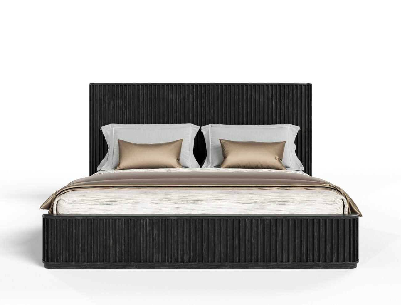 Eastern King Modrest Fields - Modern Black Acacia Bedroom Set - Image 2