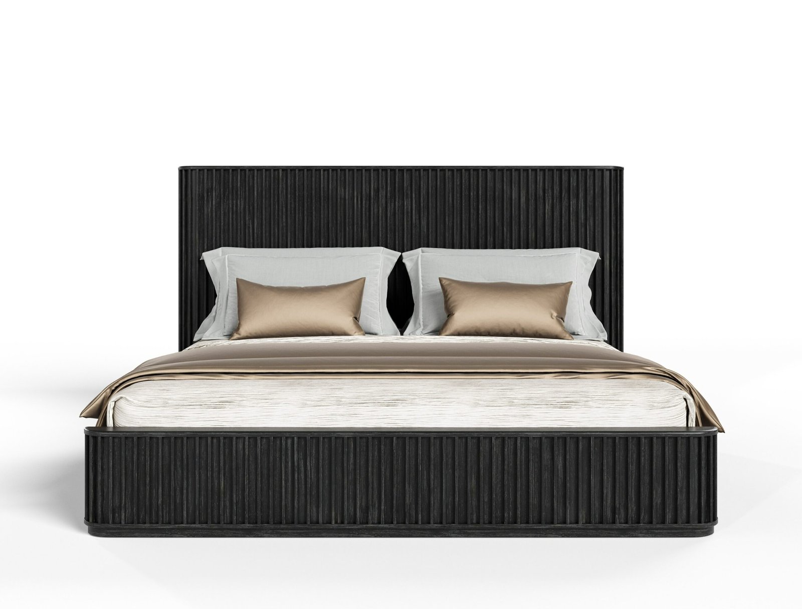 Eastern King Modrest Fields - Modern Black Acacia Bedroom Set - Image 2