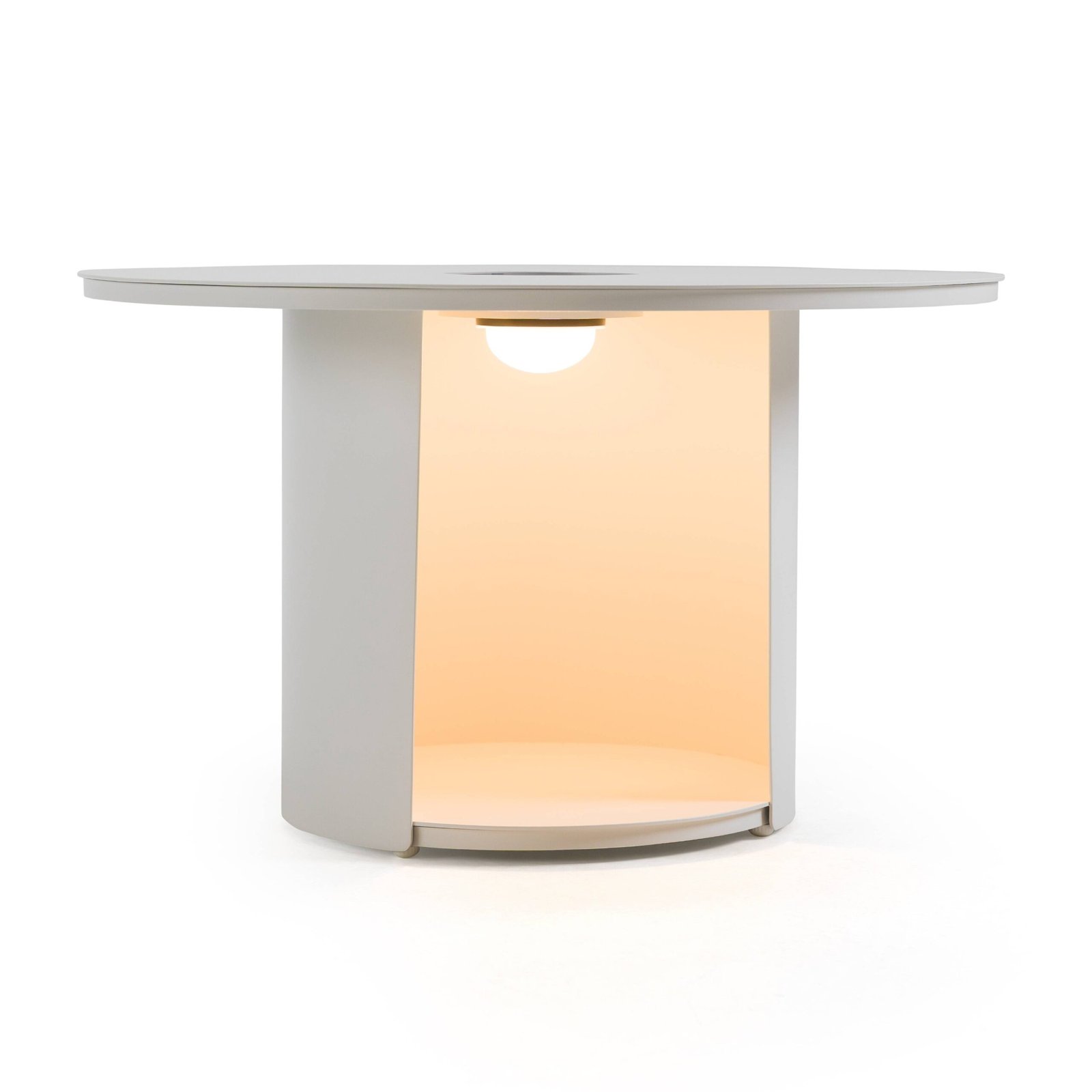 Renava Onza - Outdoor White Medium End Table w/ Solar Light - Image 2