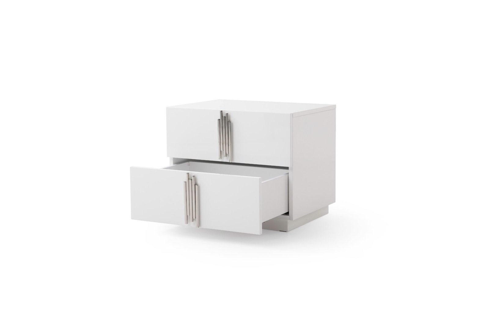 California King Modrest Token - Modern White + Stainless Steel 4-Piece Bedroom Set - Image 2