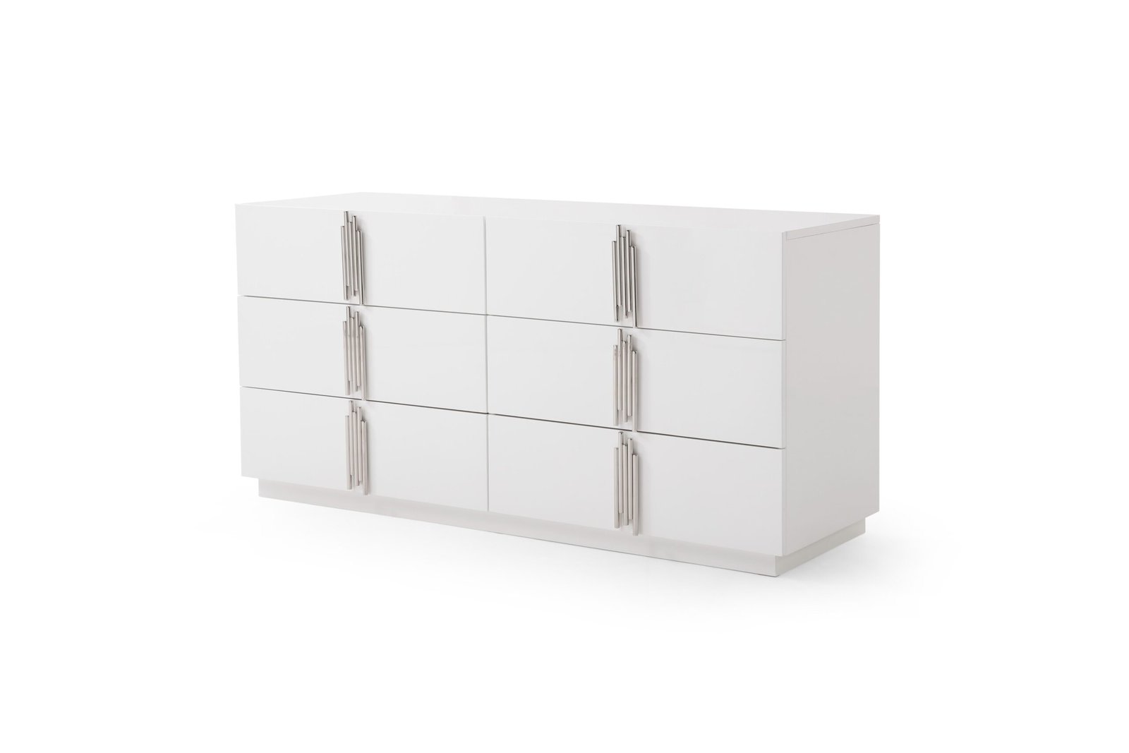 Queen Modrest Token - Modern White & Stainless Steel Bedroom Set - Image 5