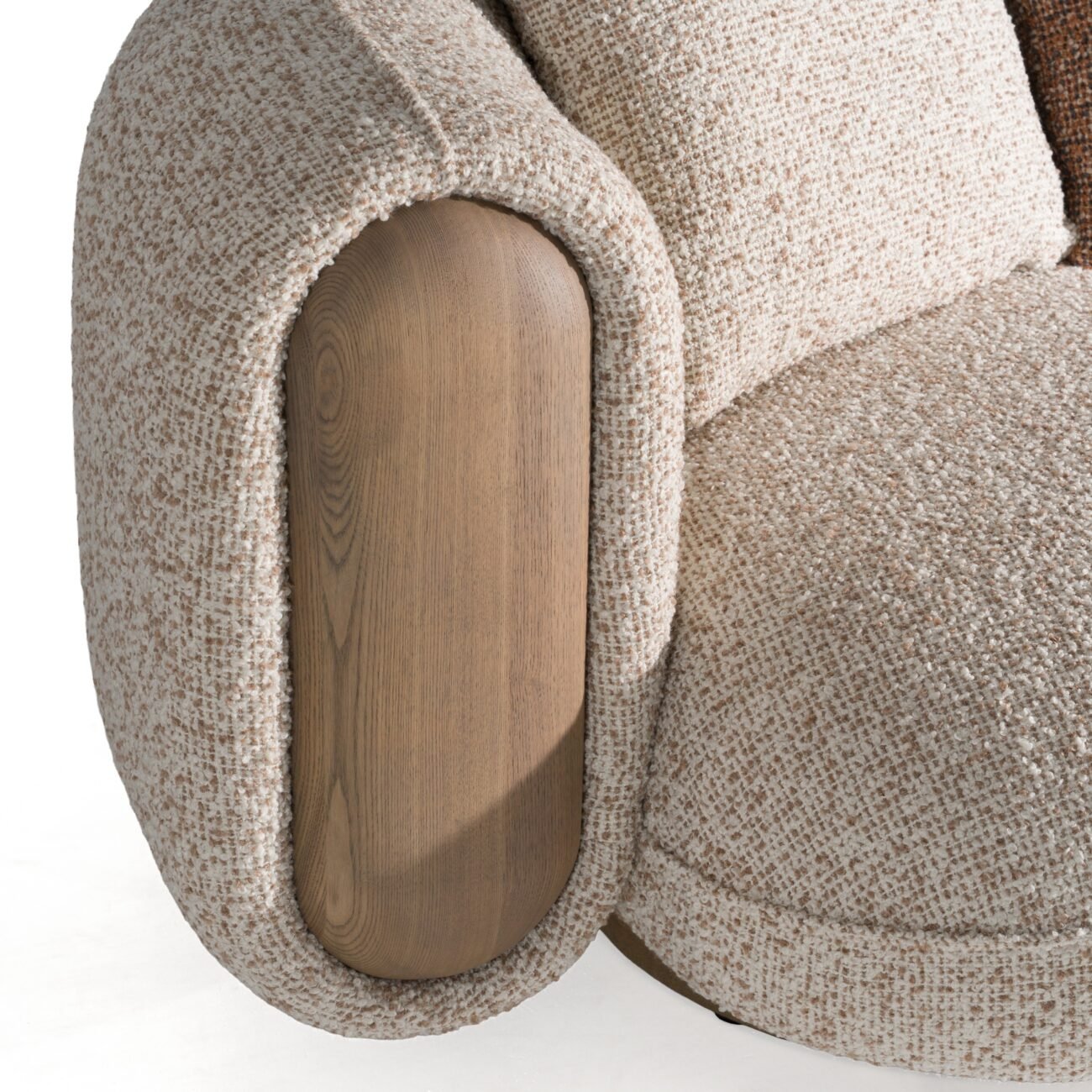 Divani Casa Raywood - Modern Multicolored Boucle Fabric + Ash Sofa - Image 5
