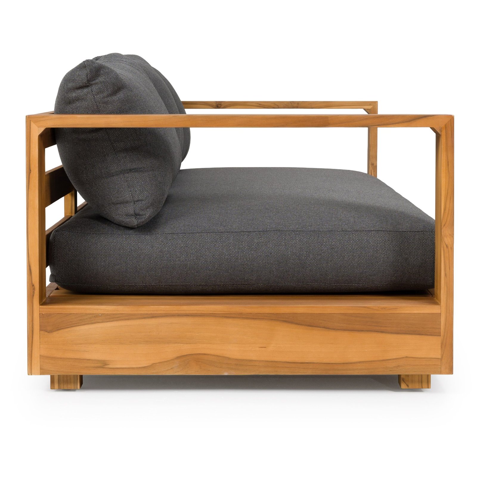 Renava Santorini - Outdoor Grey Olefin Fabric + Natural Teak Sofa Set - Image 4