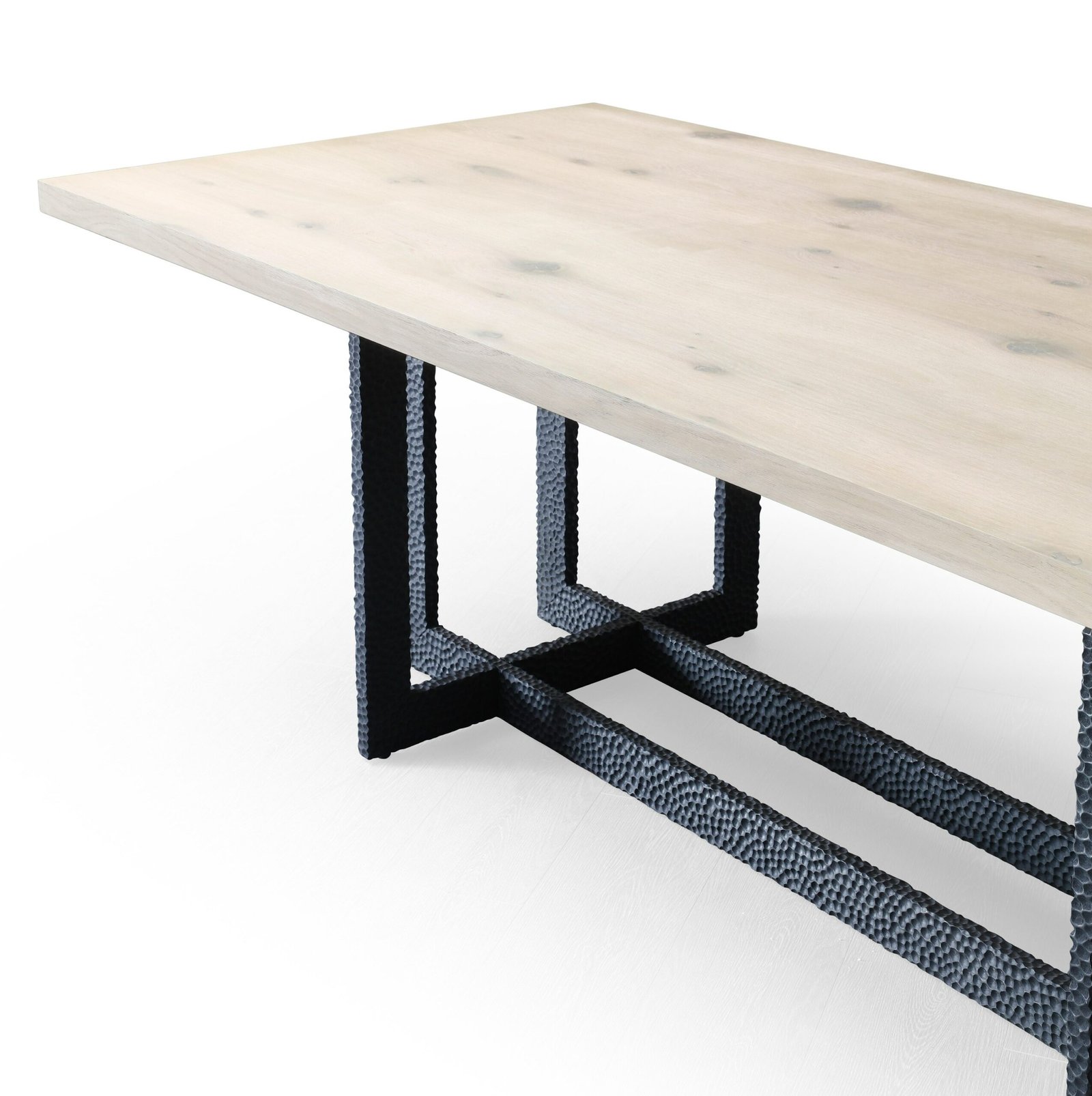 Modrest T8963 - Sample - Natural Oak + Black Metal Dining Table - Image 4