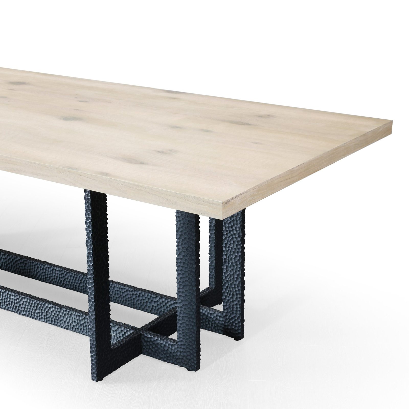 Modrest T8963 - Sample - Natural Oak + Black Metal Dining Table - Image 5