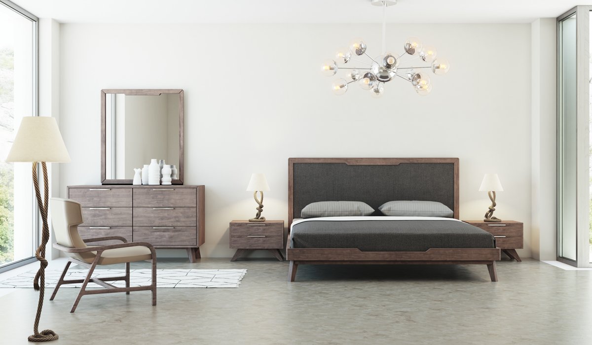 California King Nova Domus Soria Mid-Century Grey & Walnut Bedroom Set - Image 5